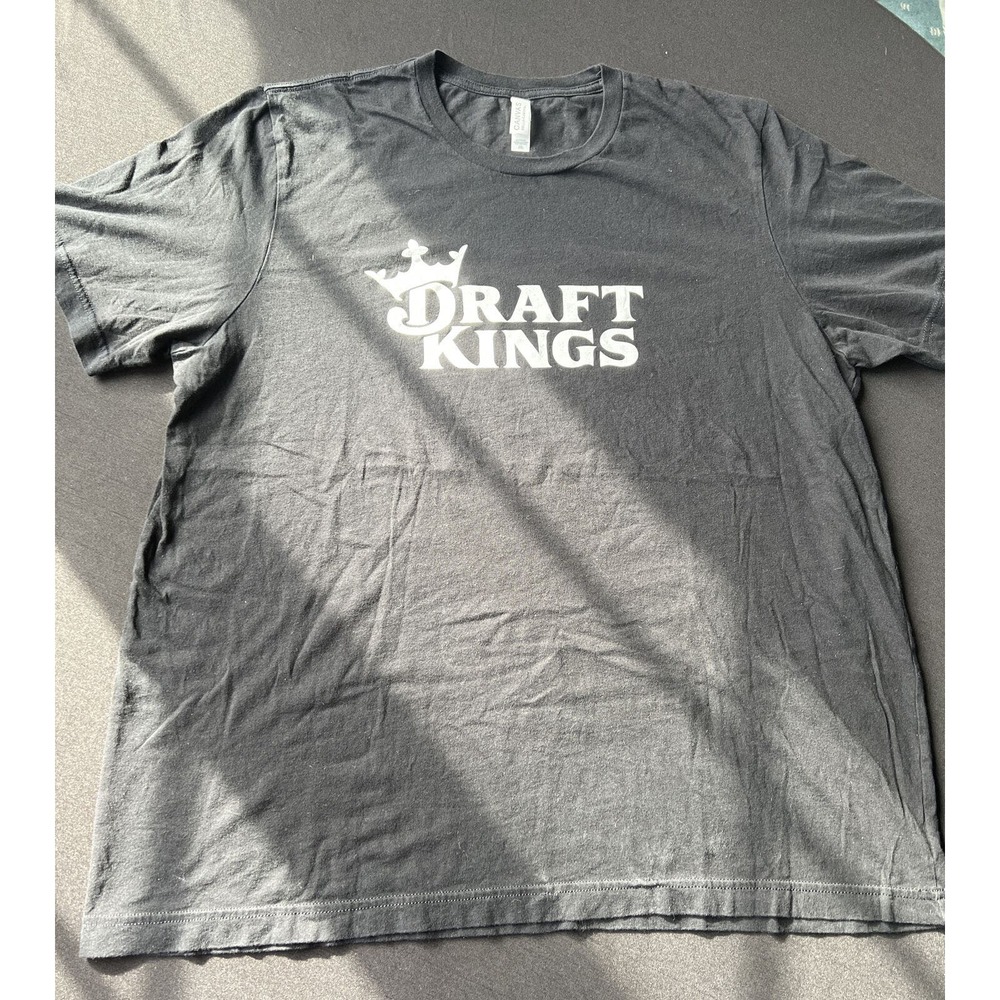 Draft Kings Promotional Canvas Brand Black T-Shirt Size 2XL - Nice Condition